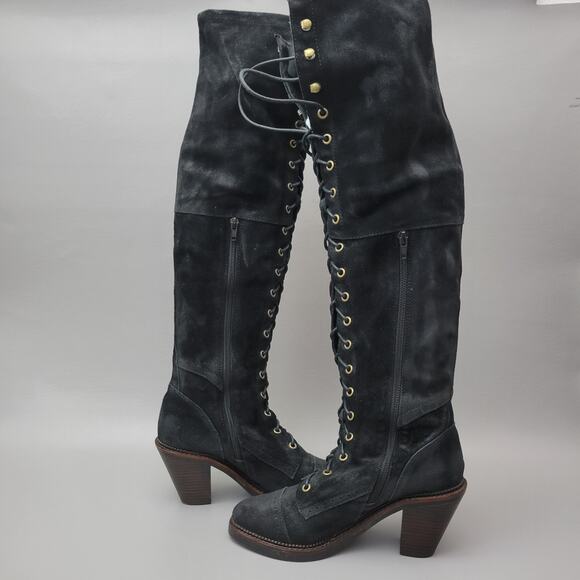 Stylish Black Over the Knee Boots - Picture 7 of 16